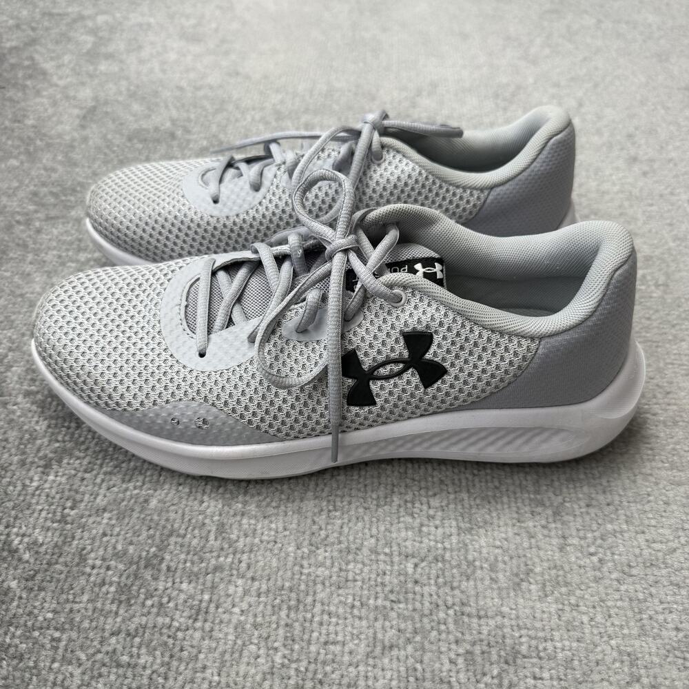 Under Armour Charged Shoes Womens Size 10.5 Gray Mesh Running Gym 3024889-101